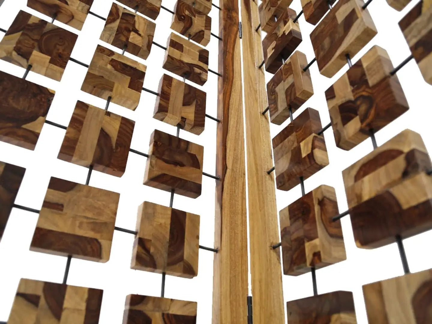 72" Brown Solid Wood Folding Three Panel Screen Room Divider - NOBLE HOME INTERIORS