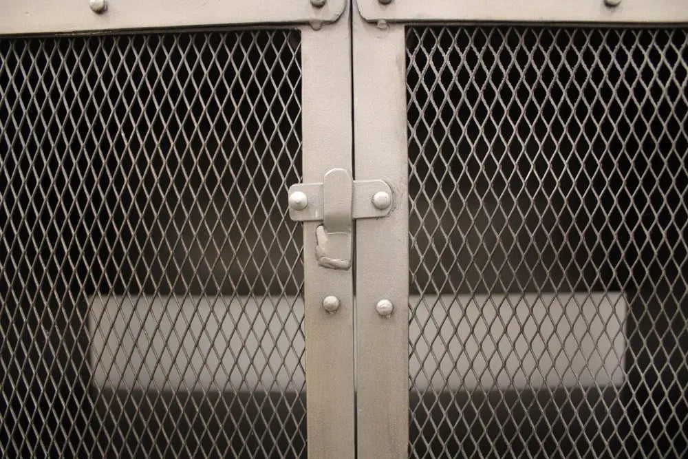 72" Dark Gray Metal Enclosed Storage TV Stand - NOVA HOME FURNITURE