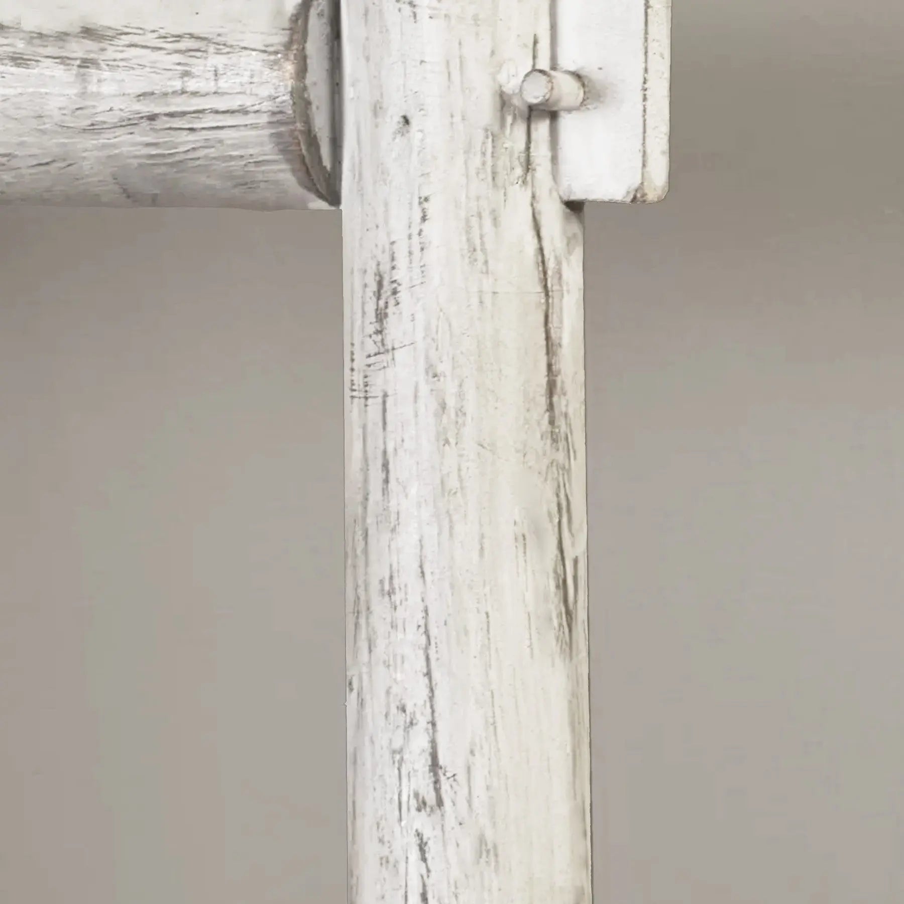 72" White Rustic Six Step Wood Ladder Shelf - NOBLE HOME INTERIORS