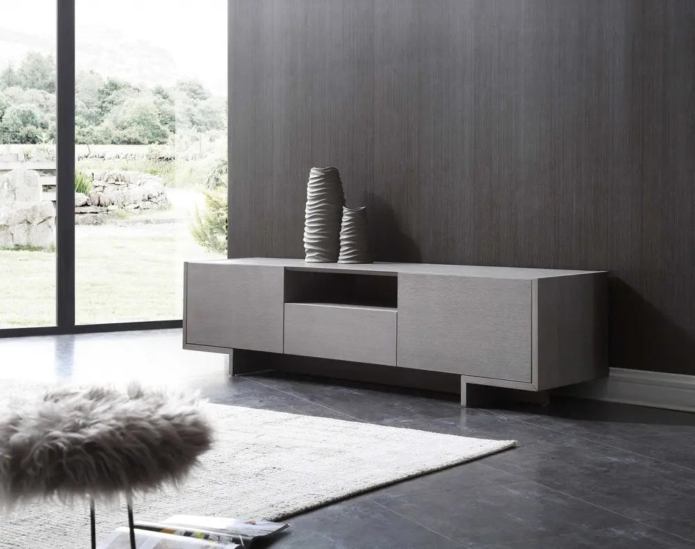 73" Gray Open Shelving TV Stand - NOVA HOME FURNITURE