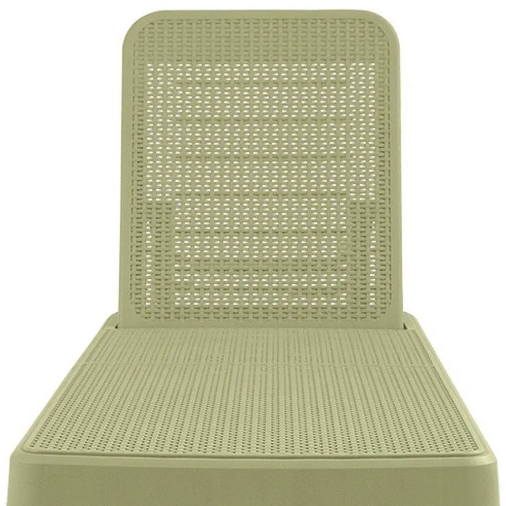 75" Sage Heavy Duty Plastic Outdoor Stacking Chaise Lounge - NOBLE HOME INTERIORS