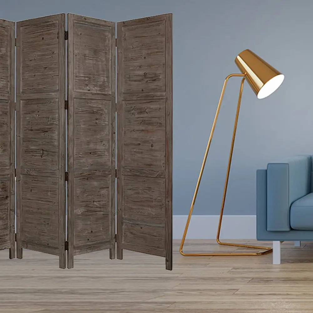 76" X 84" Black Wood Screen - NOBLE HOME INTERIORS