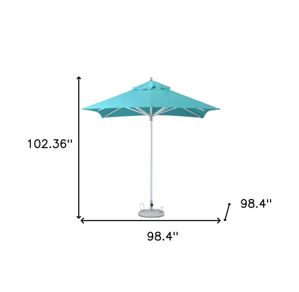 8' Aqua Polyester Square Market Patio Umbrella - NOBLE HOME INTERIORS