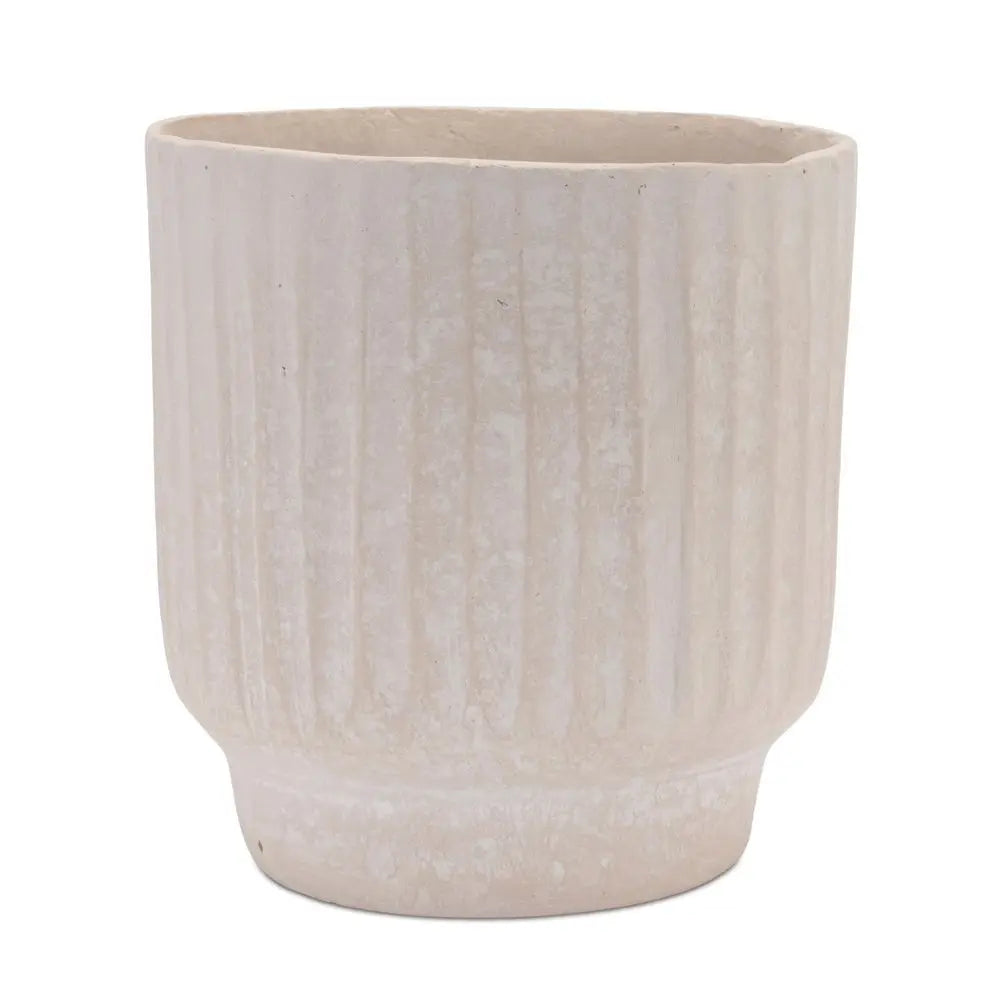8" Beige Urn Resin Table Vase - NOBLE HOME INTERIORS