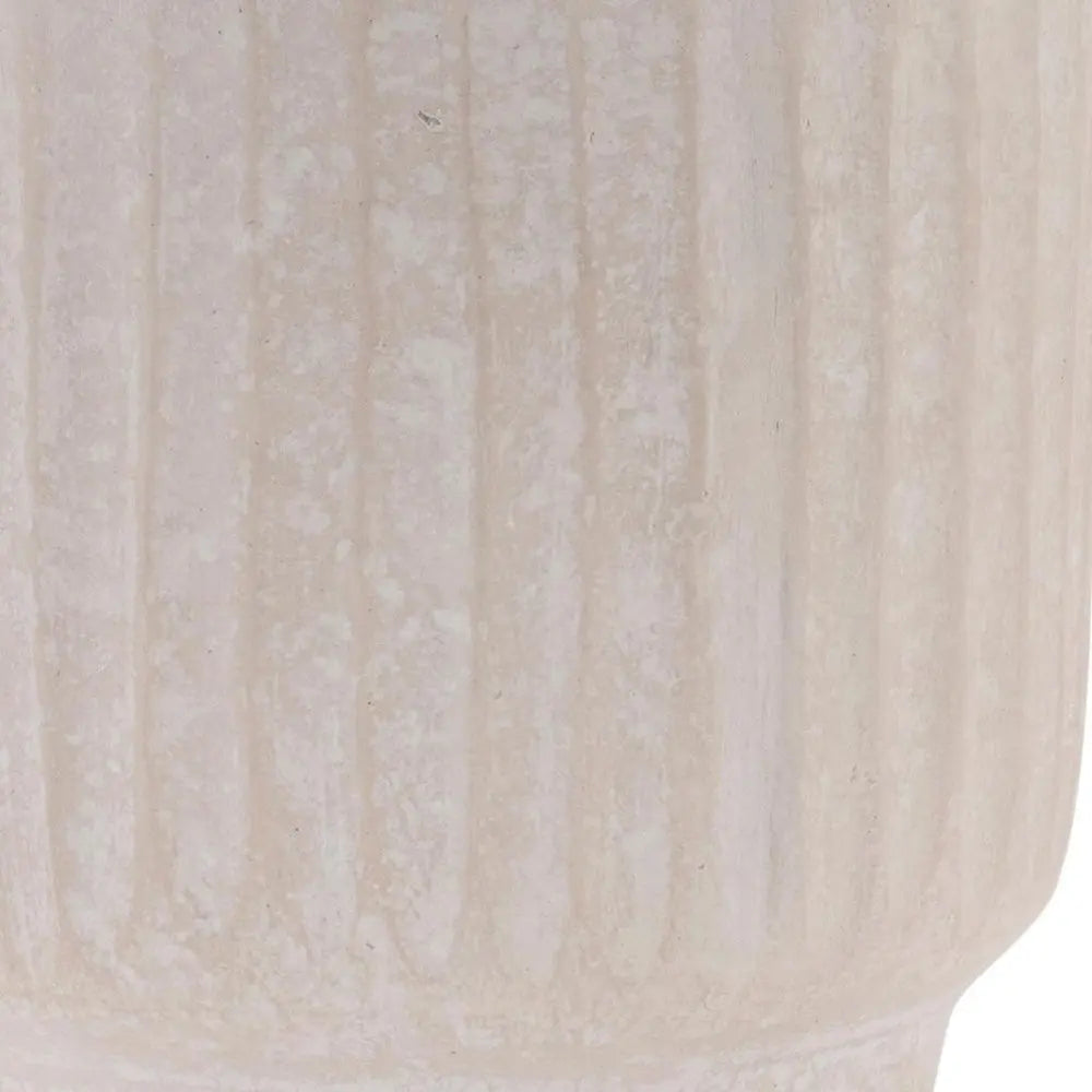 8" Beige Urn Resin Table Vase - NOBLE HOME INTERIORS