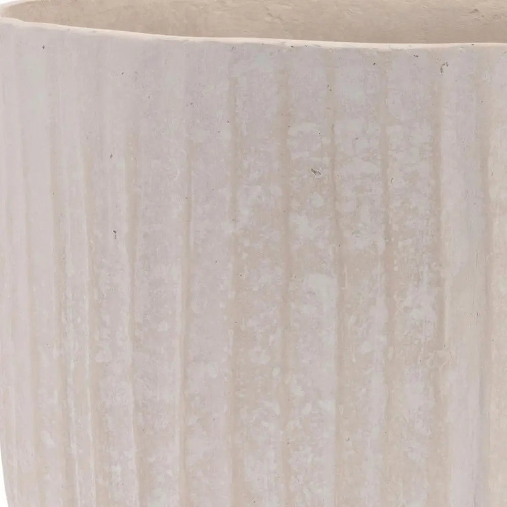 8" Beige Urn Resin Table Vase - NOBLE HOME INTERIORS
