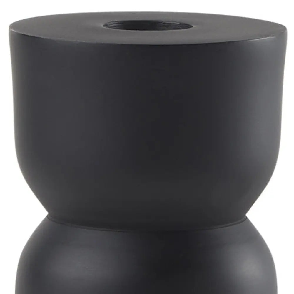 8" Black Metal Tabletop Taper Candle Holder - NOBLE HOME INTERIORS