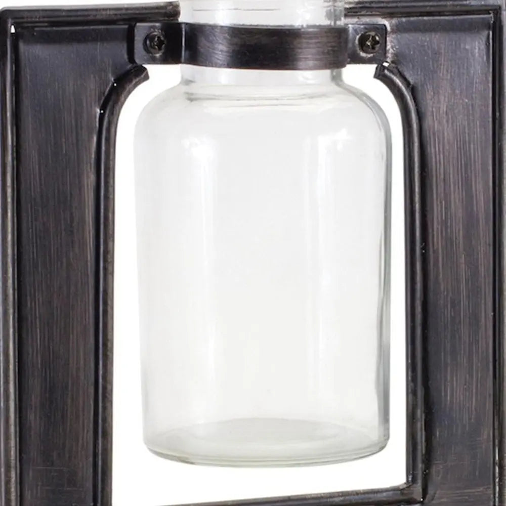 8" Black Round Metal Table Vase - NOBLE HOME INTERIORS