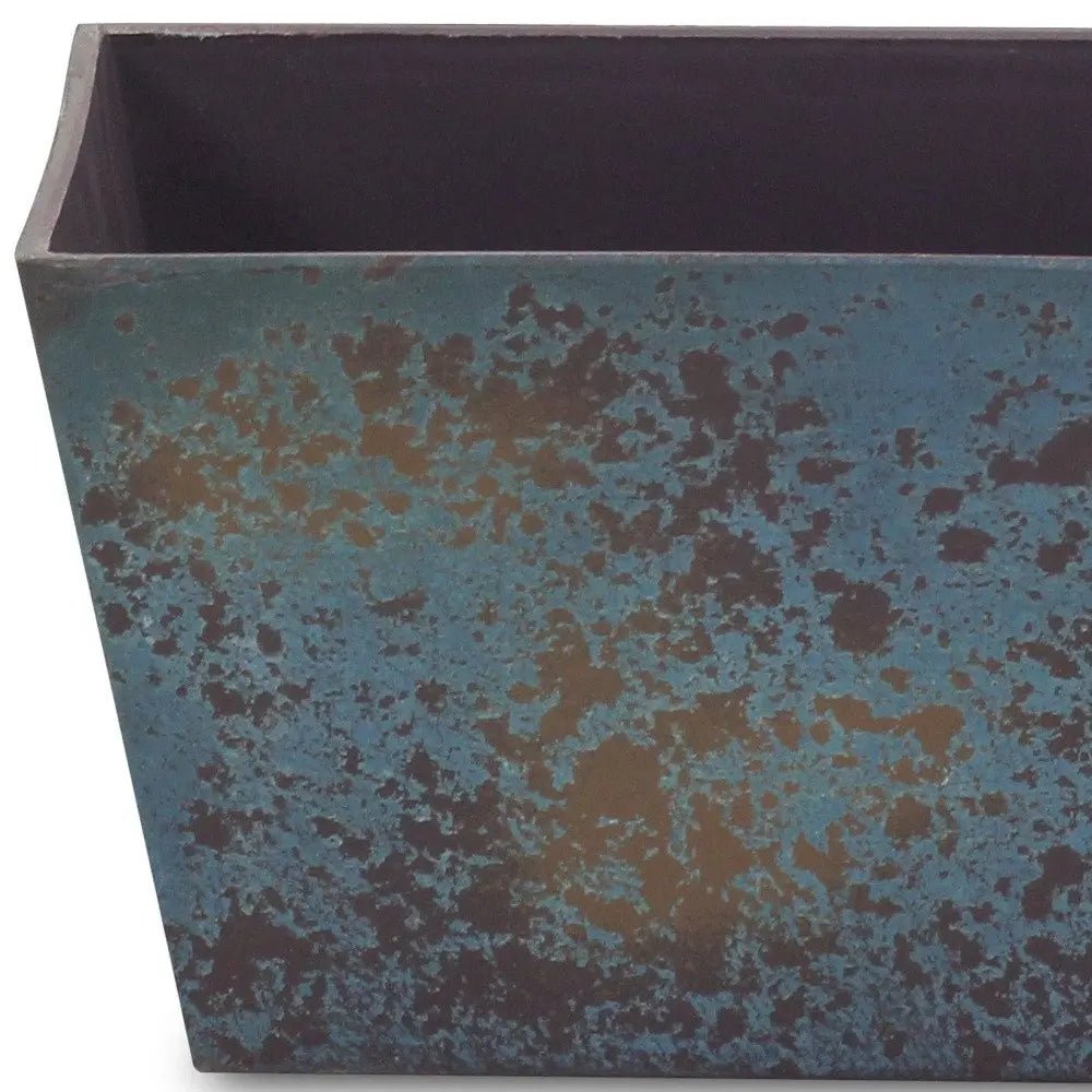 8" Blue Recycled Plastic Indoor Outdoor Rectangular Planter Box - NOBLE HOME INTERIORS