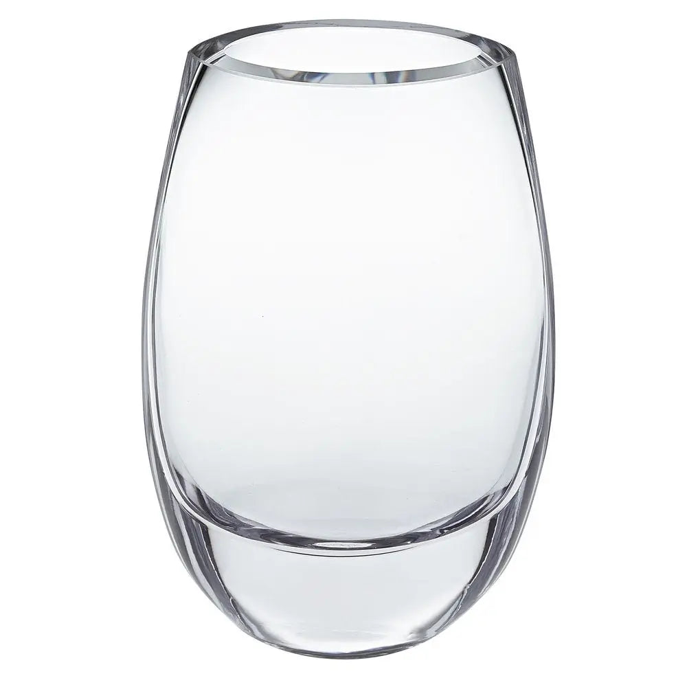 8" Clear Oval Crystal Glass Table Vase - NOBLE HOME INTERIORS
