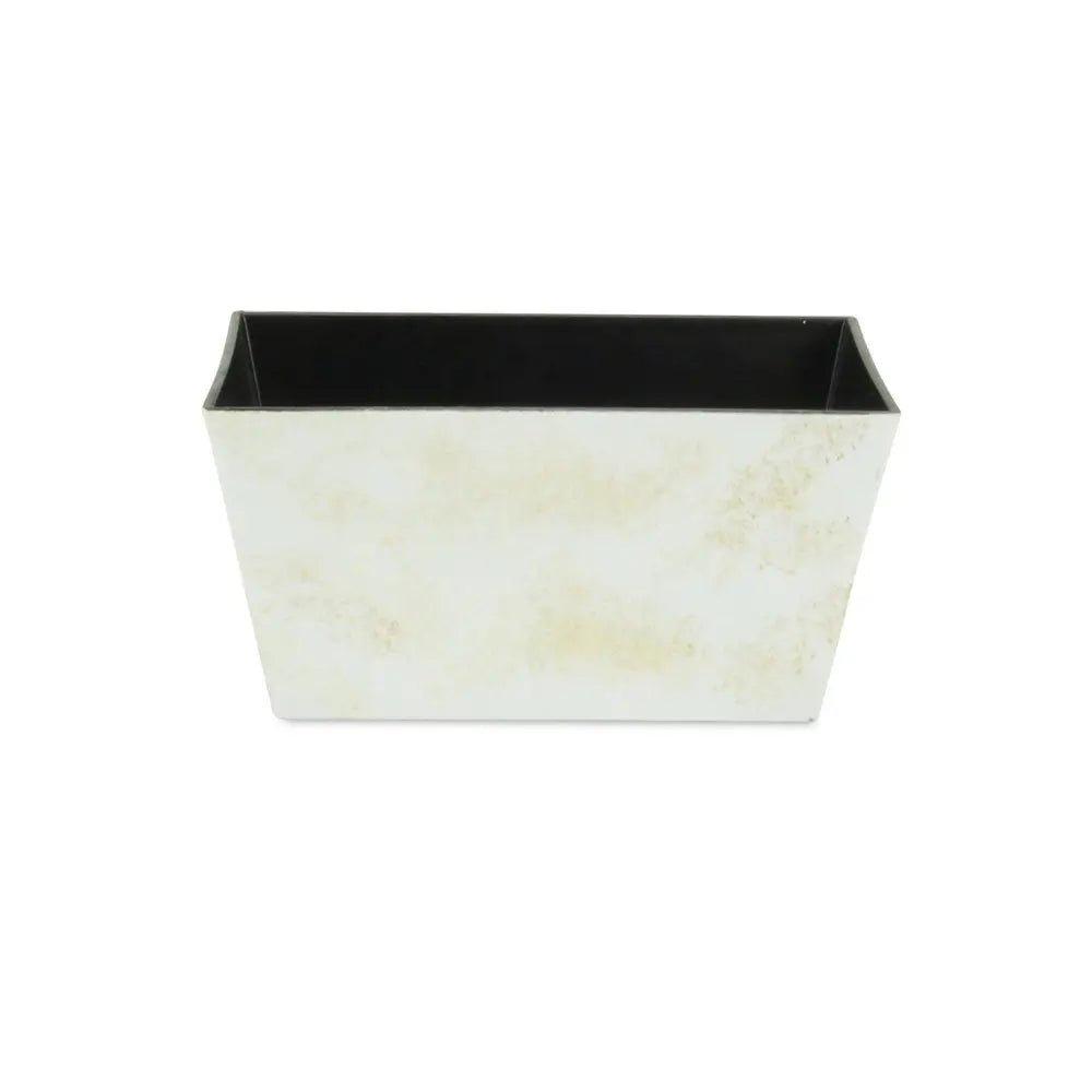 8" Cream Recycled Plastic Indoor Outdoor Rectangular Planter Box - NOBLE HOME INTERIORS