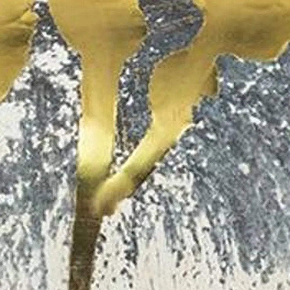 8" Gray Ivory And Gold Modern Abstract Ceramic Table Vase - NOBLE HOME INTERIORS