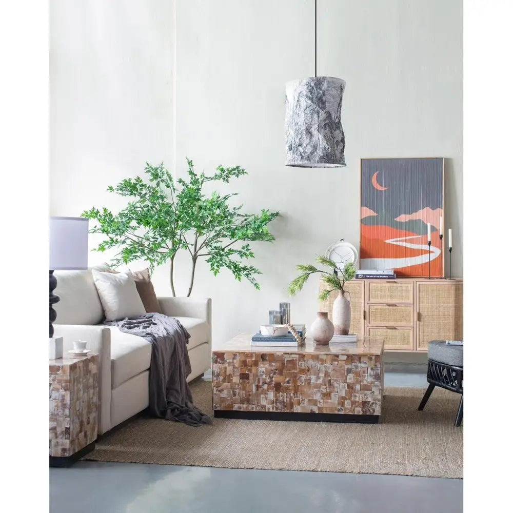 8" Ivory And Brown Round Ceramic Table Vase - NOBLE HOME INTERIORS