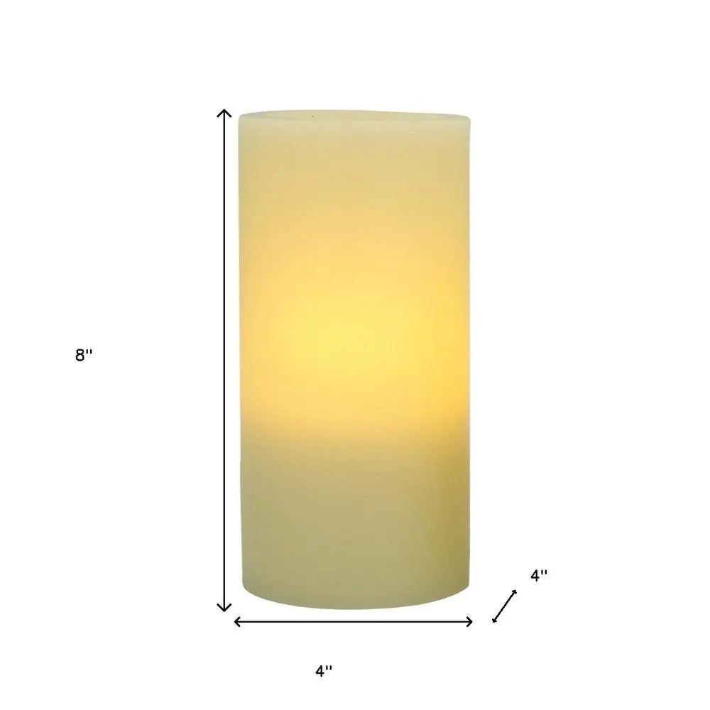 8" Ivory Flameless Pillar Candle - NOBLE HOME INTERIORS