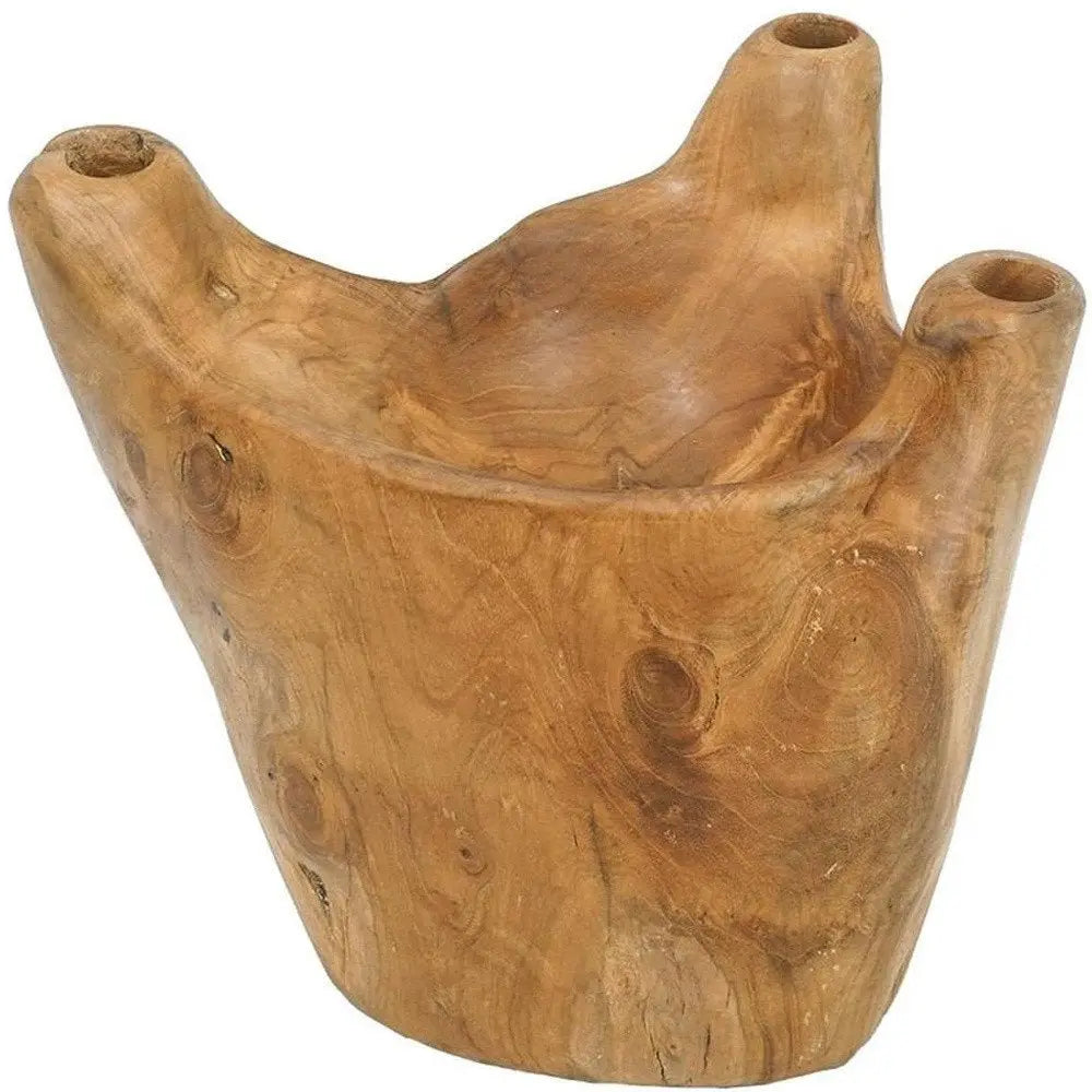 8" Natural Round Solid Wood Table Vase - NOBLE HOME INTERIORS