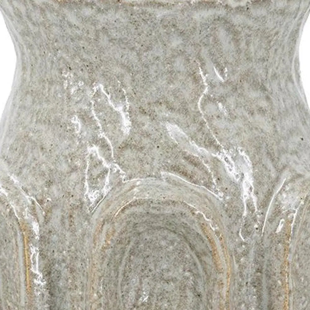 8" Sage And Gray Textural Ceramic Table Vase - NOBLE HOME INTERIORS