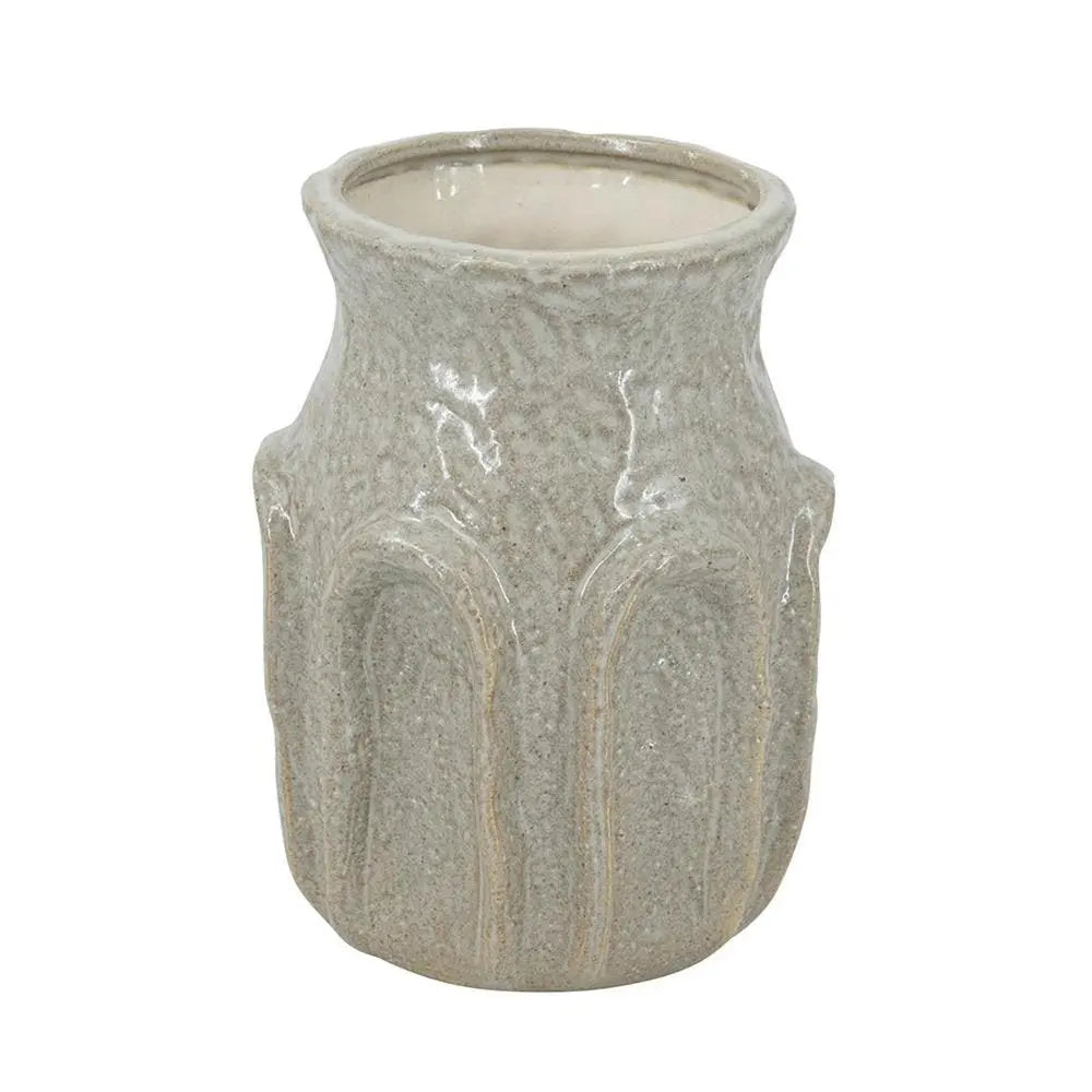 8" Sage And Gray Textural Ceramic Table Vase - NOBLE HOME INTERIORS