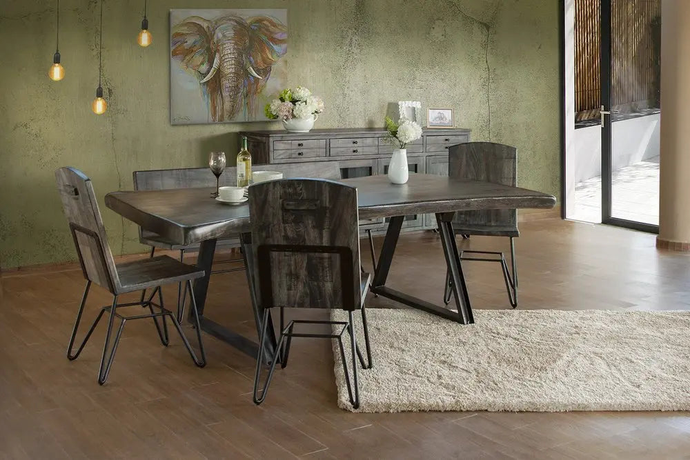 80" Gray Mango Solid Wood Enclosed Storage Distressed TV Stand - NOVA HOME FURNITURE