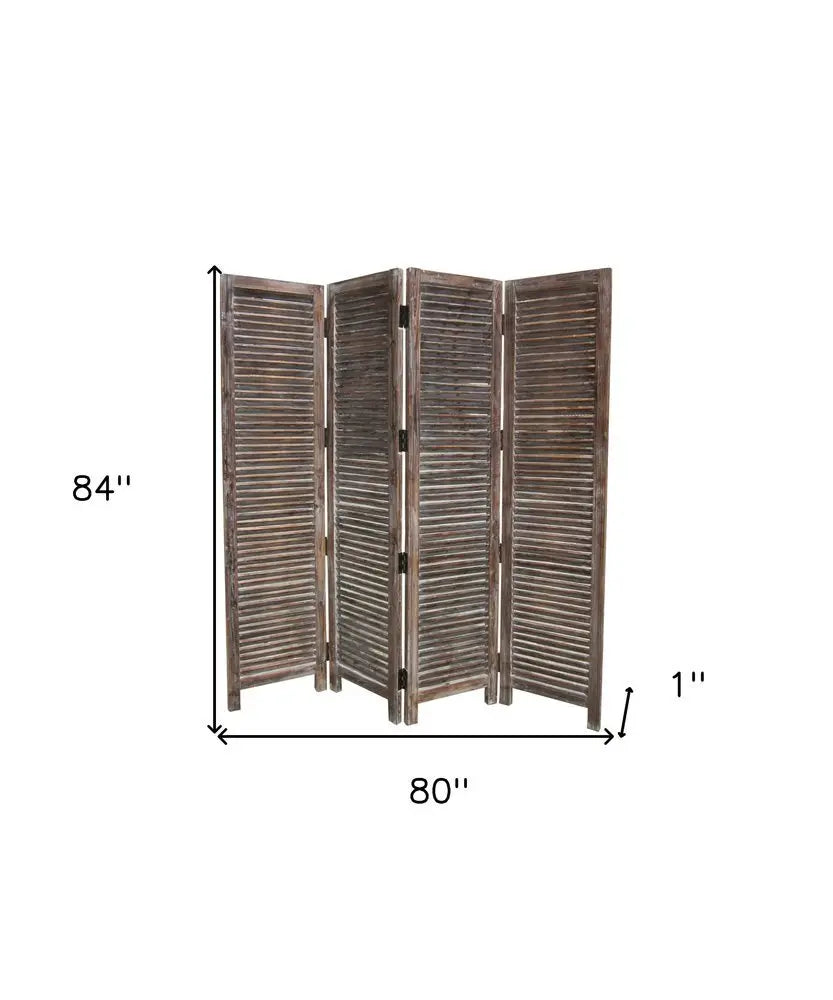80 X 84 Brown Wood Screen - NOBLE HOME INTERIORS
