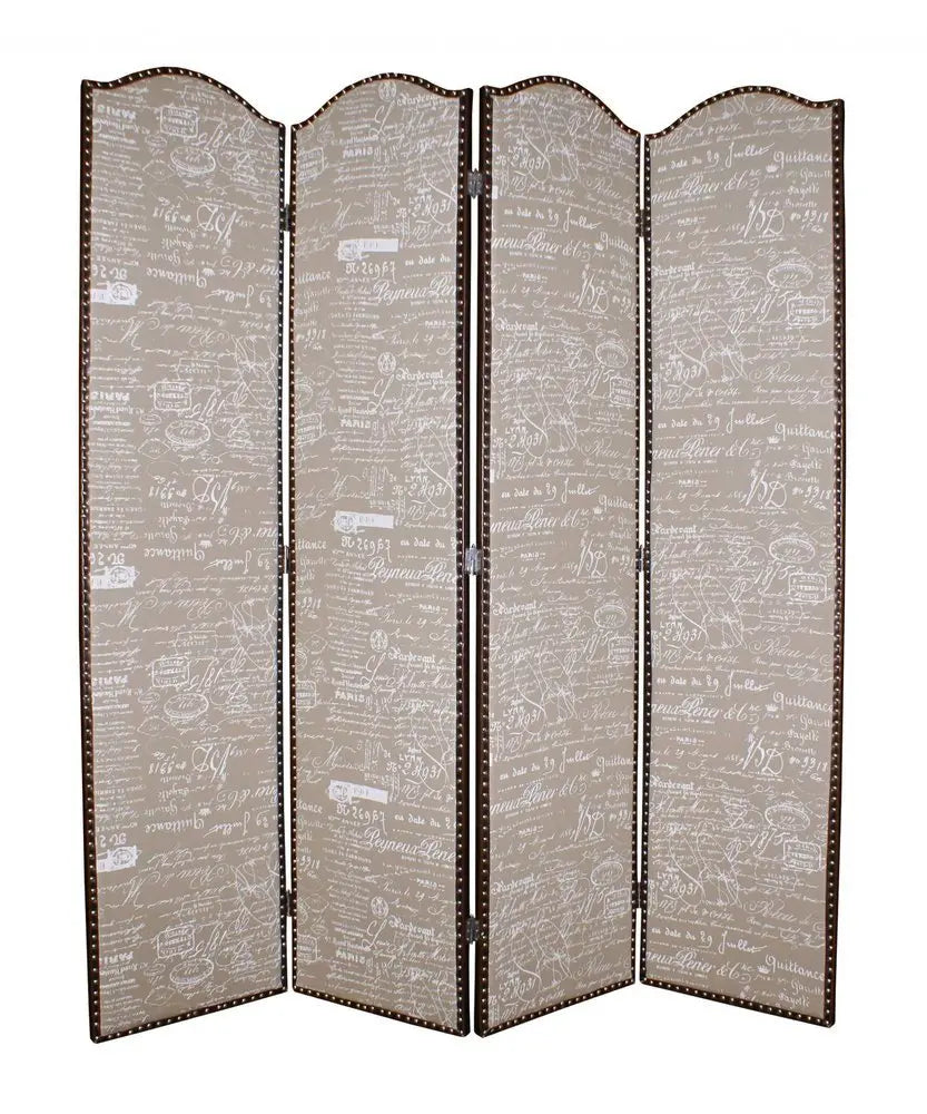 80 X 84 Tan Wood Galore Screen - NOBLE HOME INTERIORS