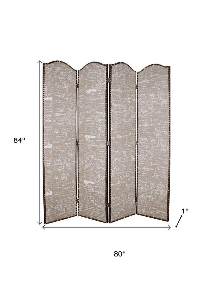80 X 84 Tan Wood Galore Screen - NOBLE HOME INTERIORS