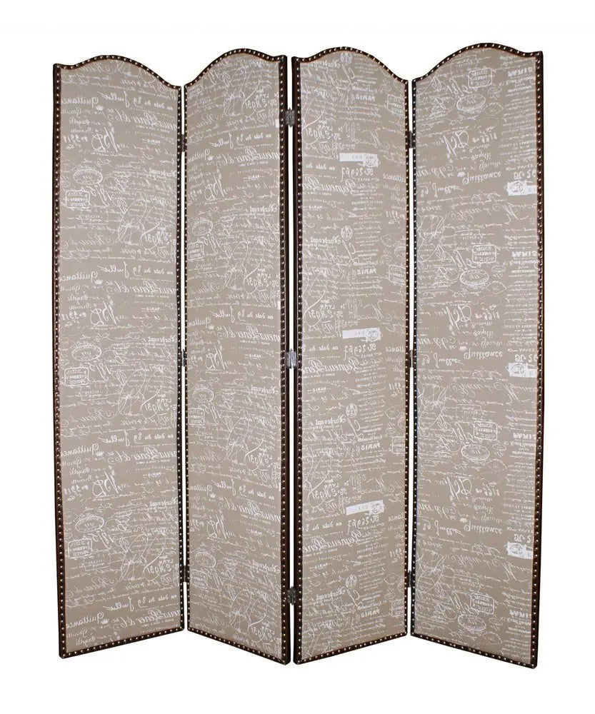 80 X 84 Tan Wood Galore Screen - NOBLE HOME INTERIORS