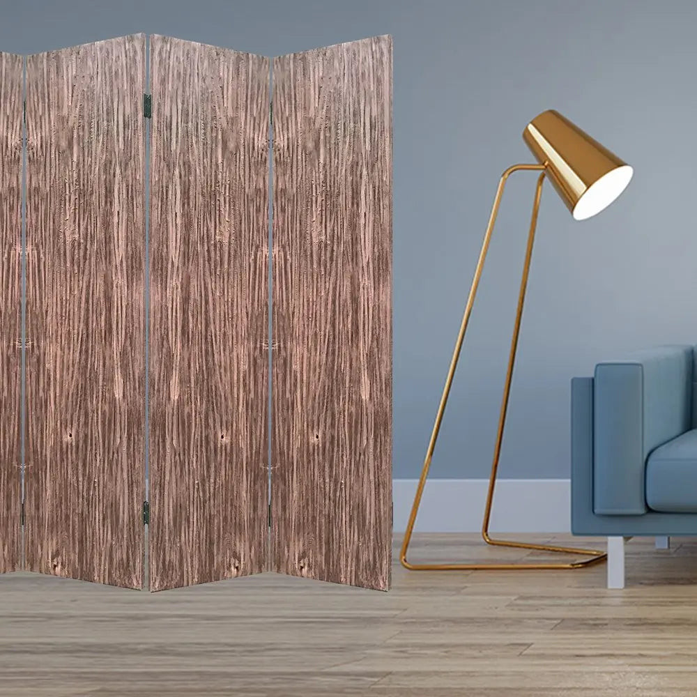 84" Brown Folding Four Panel Screen Room Divider - NOBLE HOME INTERIORS