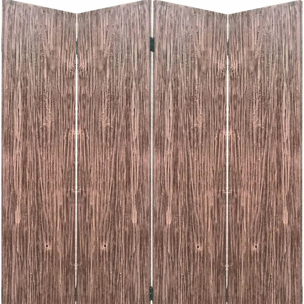 84" Brown Folding Four Panel Screen Room Divider - NOBLE HOME INTERIORS