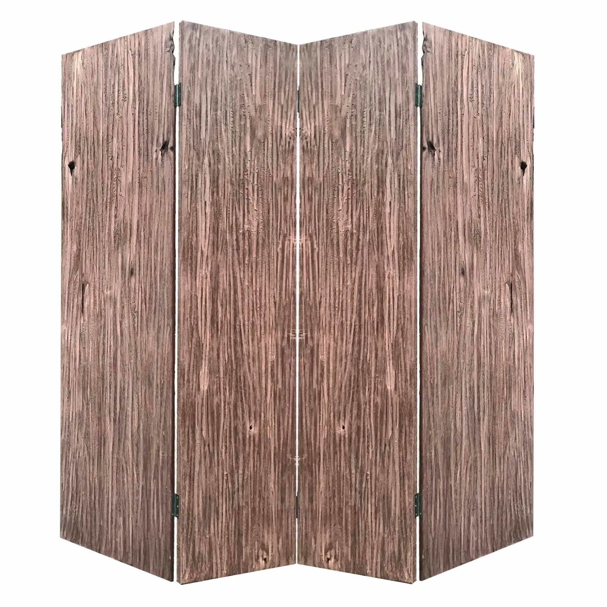 84" Brown Folding Four Panel Screen Room Divider - NOBLE HOME INTERIORS