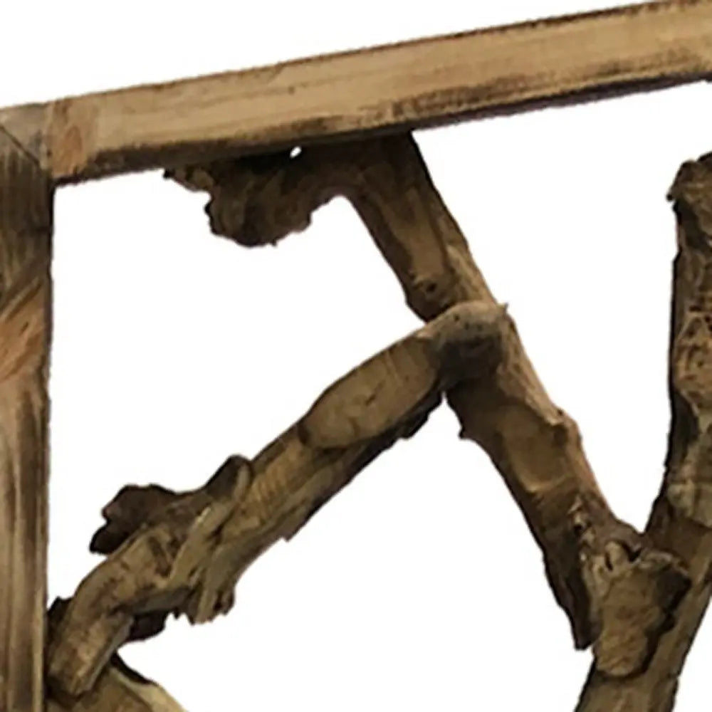 84" Brown Solid WoodFolding Four Panel Screen Room Divider - NOBLE HOME INTERIORS