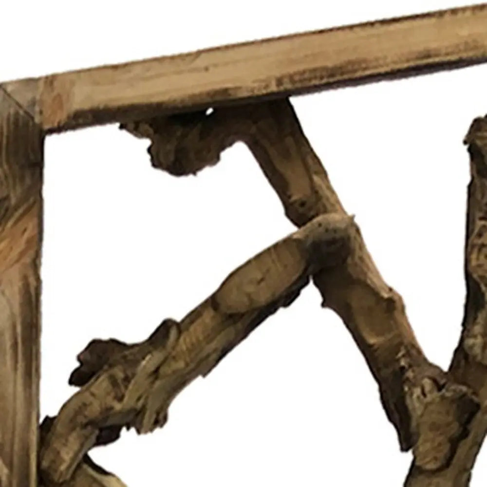 84" Brown Solid WoodFolding Four Panel Screen Room Divider - NOBLE HOME INTERIORS