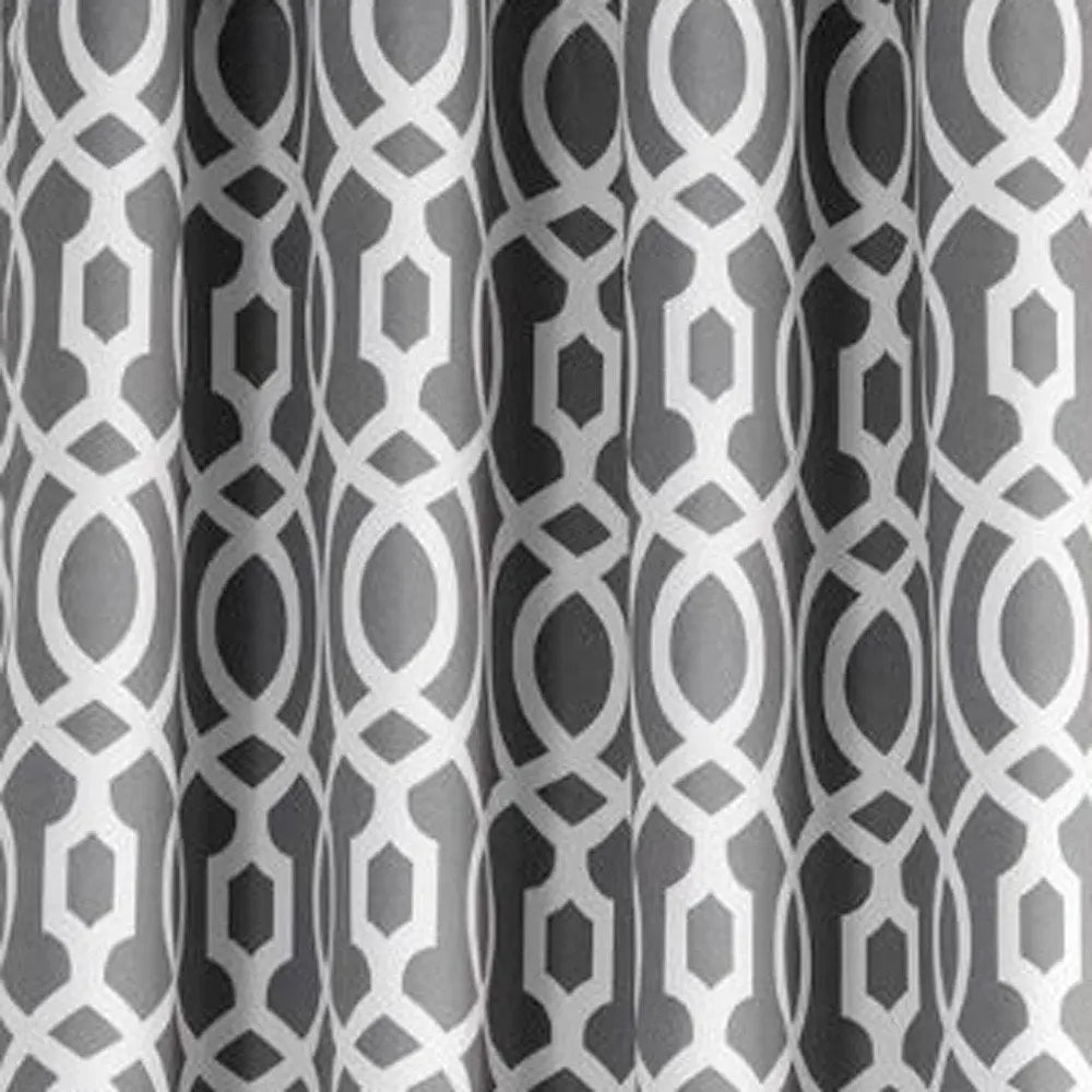 84" Gray Trellis Black Out Window Curtain Panel - NOBLE HOME INTERIORS