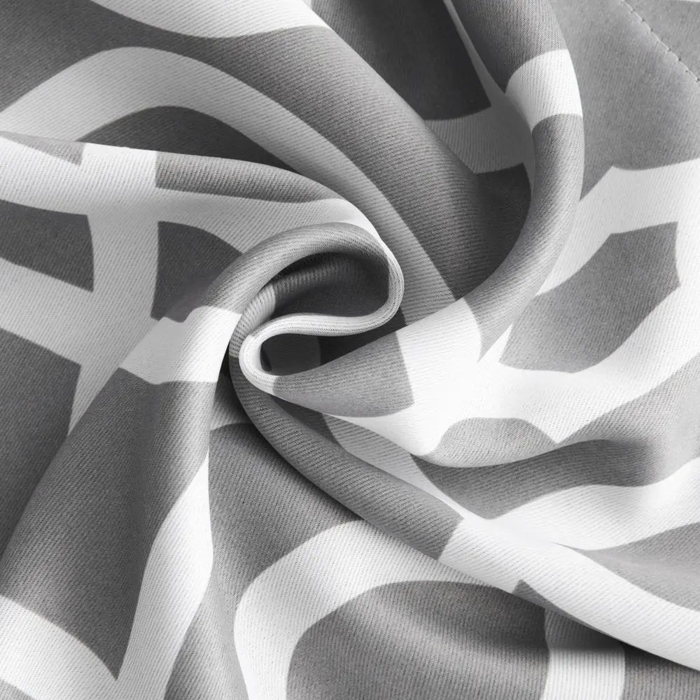 84" Gray Trellis Black Out Window Curtain Panel - NOBLE HOME INTERIORS