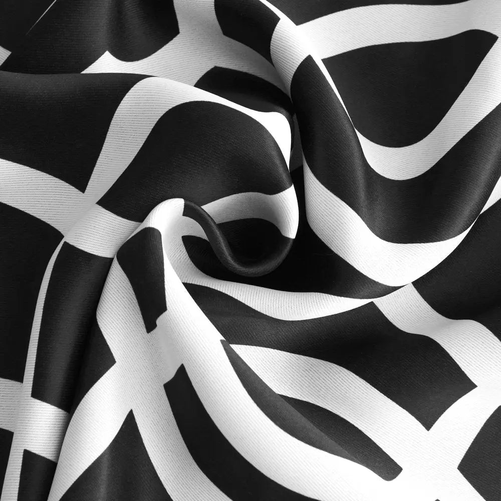 84" Jet Black Trellis Black Out Window Curtain Panel - NOBLE HOME INTERIORS