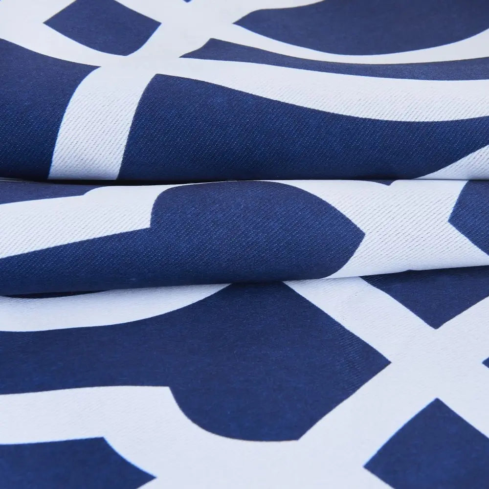 84" Navy Blue Trellis Black Out Window Curtain Panel - NOBLE HOME INTERIORS