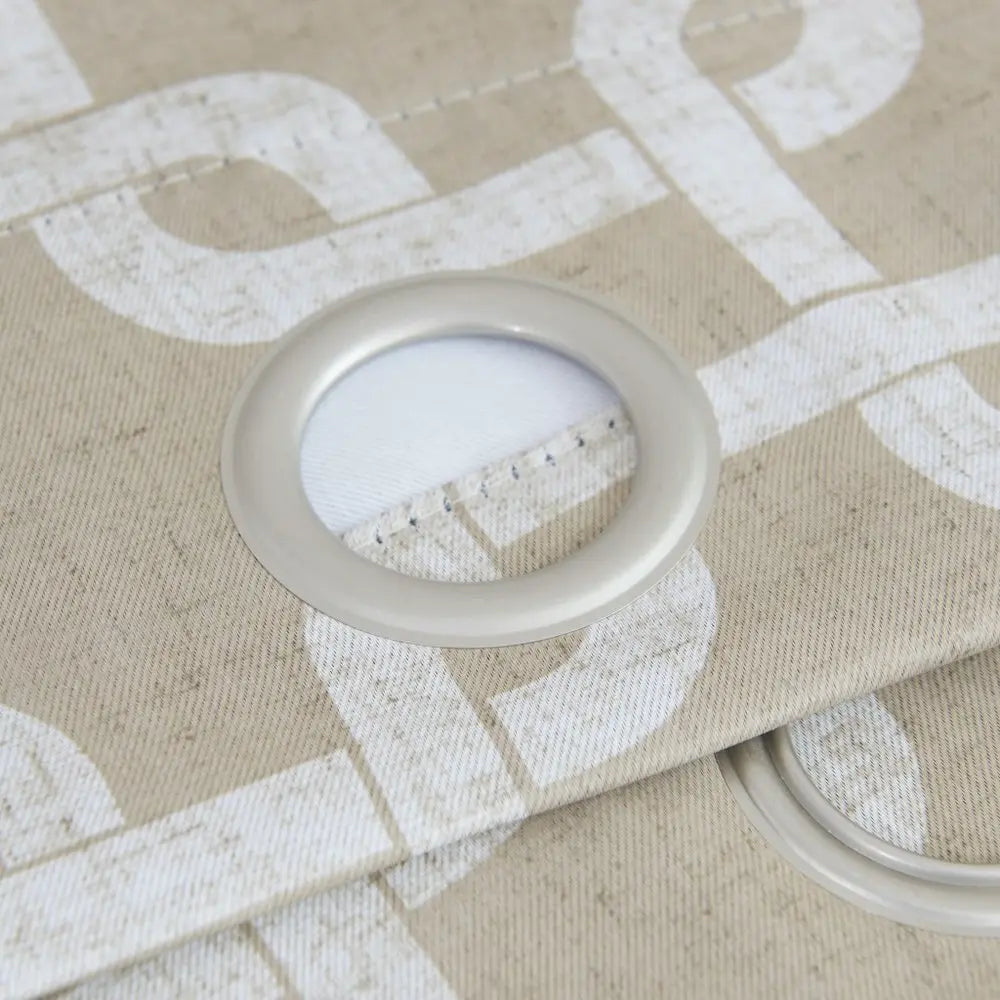 84” Sand Interlock Pattern Window Curtain Panel - NOBLE HOME INTERIORS