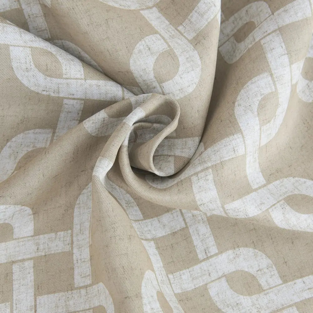 84” Sand Interlock Pattern Window Curtain Panel - NOBLE HOME INTERIORS