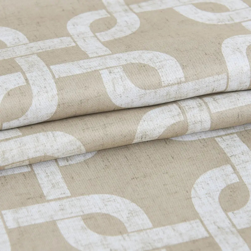 84” Sand Interlock Pattern Window Curtain Panel - NOBLE HOME INTERIORS