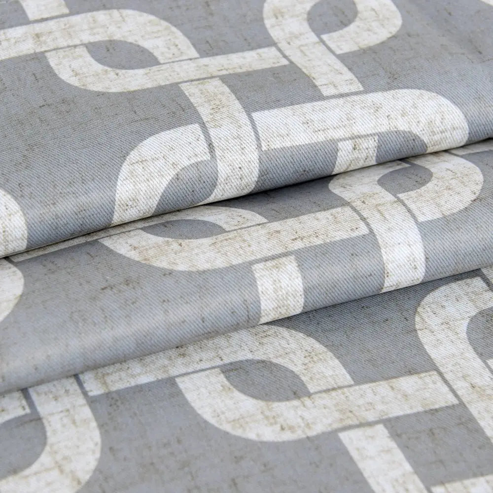 84” Silver Interlock Pattern Window Curtain Panel - NOBLE HOME INTERIORS