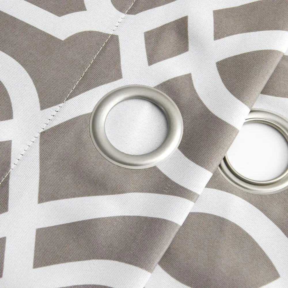 84" Taupe Trellis Black Out Window Curtain Panel - NOBLE HOME INTERIORS