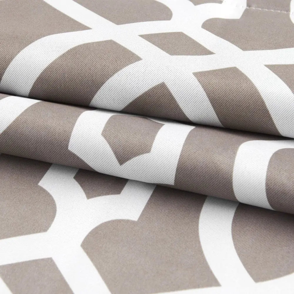 84" Taupe Trellis Black Out Window Curtain Panel - NOBLE HOME INTERIORS