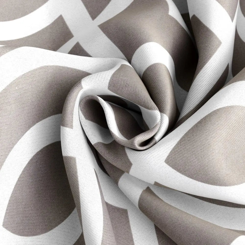 84" Taupe Trellis Black Out Window Curtain Panel - NOBLE HOME INTERIORS