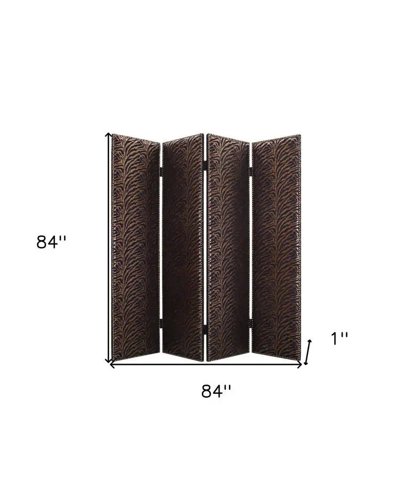 84 X 84 Bronze Wood & Fabric Screen - NOBLE HOME INTERIORS