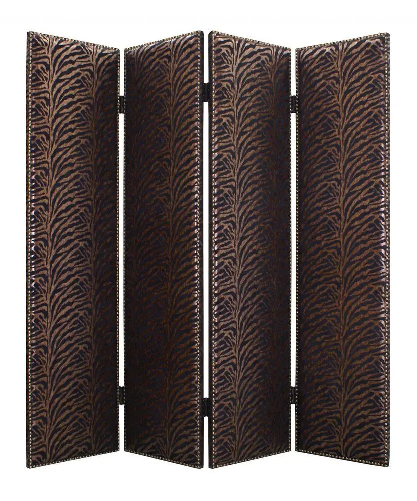 84 X 84 Bronze Wood & Fabric Screen - NOBLE HOME INTERIORS