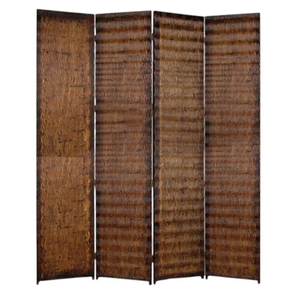 84" X 84" Brown Wood Screen - NOBLE HOME INTERIORS