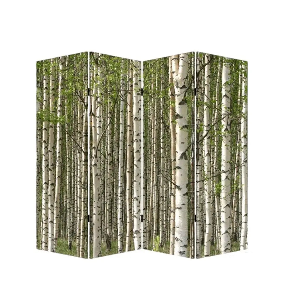 84" X 84" Multi Color Wood Canvas Prolific Forrest Screen - NOBLE HOME INTERIORS