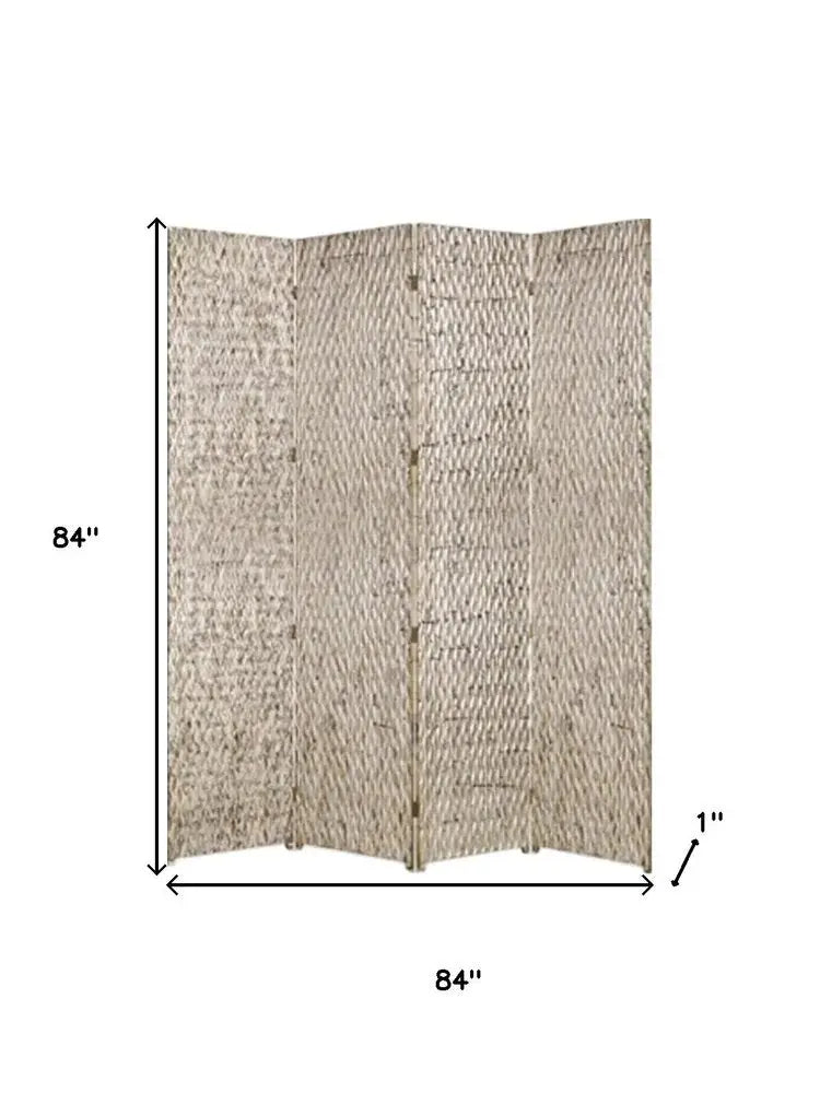 84" X 84" Silver Wood Screen - NOBLE HOME INTERIORS
