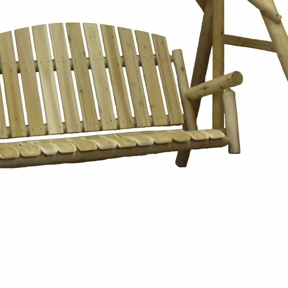 87" Natural Solid Wood Swing Chair - NOBLE HOME INTERIORS
