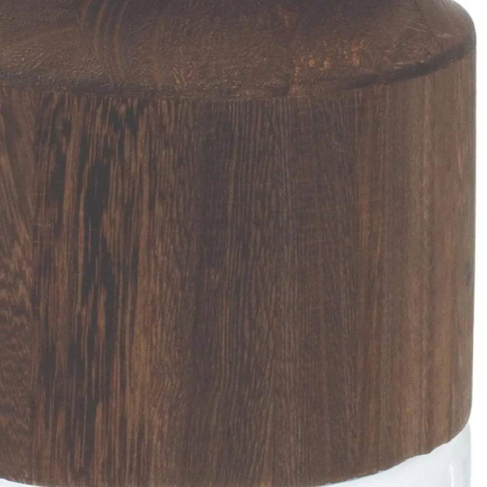 9" Brown And Clear Round Glass Table Vase - NOBLE HOME INTERIORS