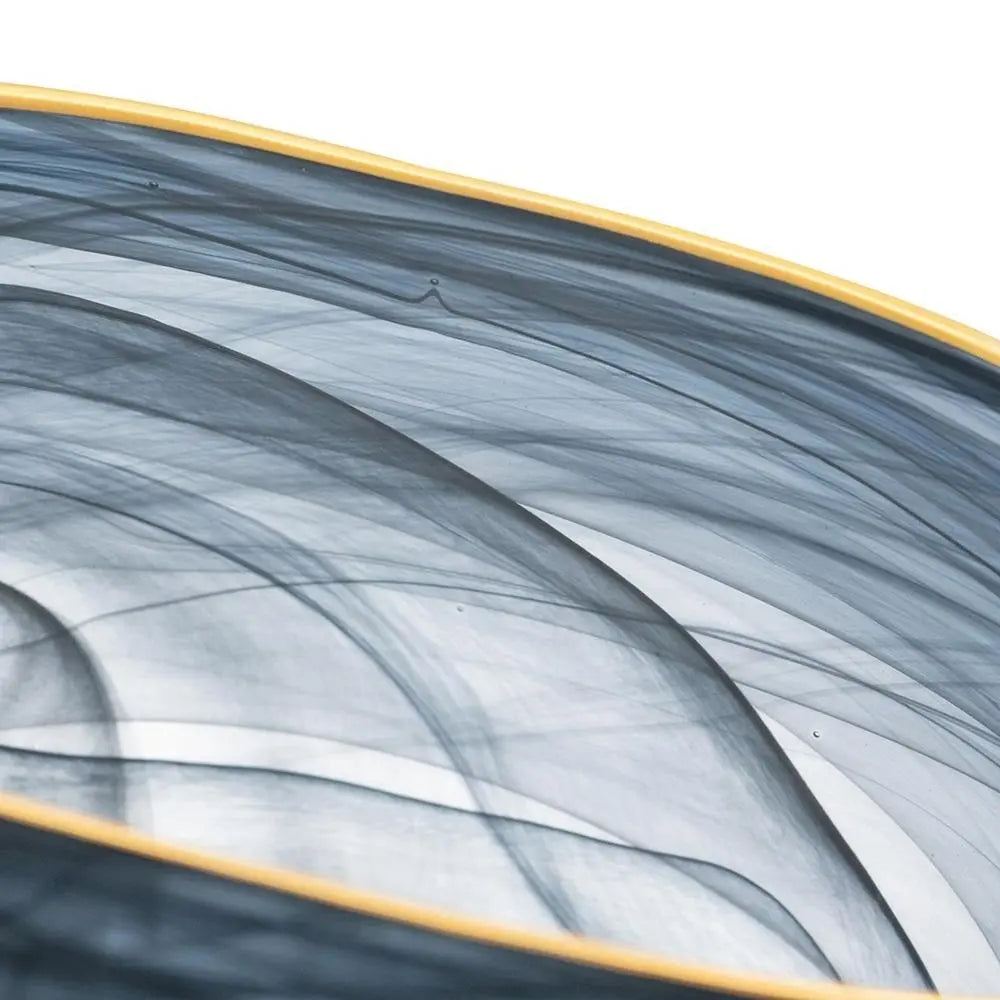 9" Charcoal Abstract Swirl Art Glass Table Vase - NOBLE HOME INTERIORS